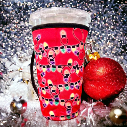20 OZ / Bright Christmas Lights Insulated Cup Cover Sleeve Kim's Korner Wholesale
