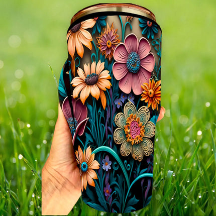 20 OZ 3D Flowers Insulated Cup Cover Sleeve Kim's Korner Wholesale