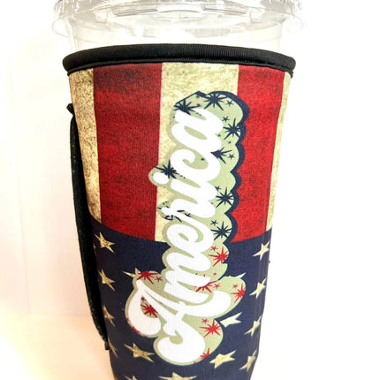 20 OZ America Retro Insulated Cup Cover Sleeve - Kim's Korner Wholesale