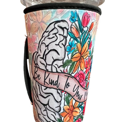 20 OZ Be Kind To Your Mind Insulated Cup Cover Sleeve Kim's Korner Wholesale