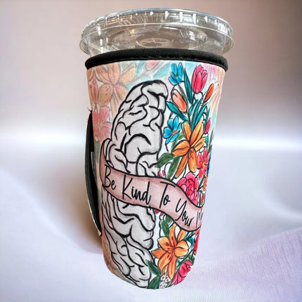 20 OZ Be Kind To Your Mind Insulated Cup Cover Sleeve Kim's Korner Wholesale