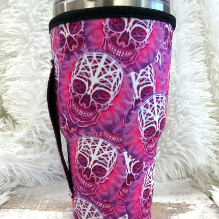 20 OZ Dead Inside~Pink Skulls Cup Cover - Kim's Korner Wholesale