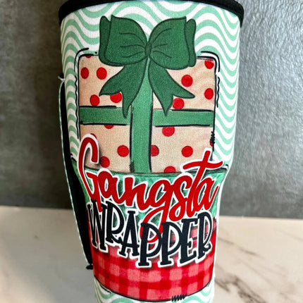 20 OZ Gansta Wrapper Christmas Insulated Cup Cover - Kim's Korner Wholesale