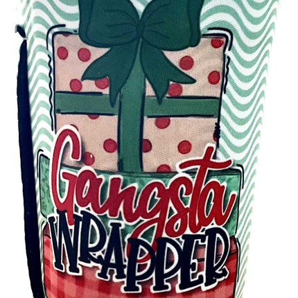 20 OZ Gangsta Wrapper Christmas Insulated Cup Cover Sleeve Kim's Korner Wholesale