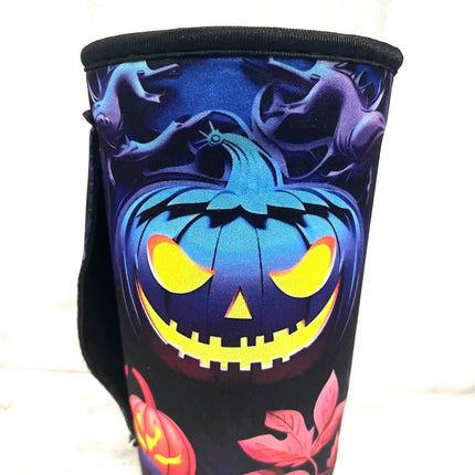 20 OZ Glowing Pumpkin Insulated Cup Cover Sleeve - Kim's Korner Wholesale