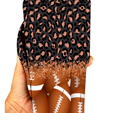 20 OZ Leopard Football  Insulated Cup Cover Sleeve Kim's Korner Wholesale