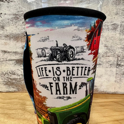 20 OZ Life is Better on the Farm Cup Cover Sleeve Kim's Korner Wholesale