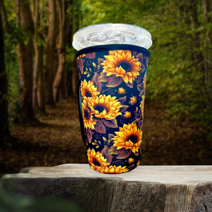 20 OZ New Black Sunflower Insulated Cup Cover Sleeve Kim's Korner Wholesale