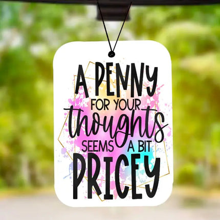3 PACK  Penny For Your Thoughts  Freshie ~ Car Air Freshener ~ Pina Colada Scent Kim's Korner Wholesale