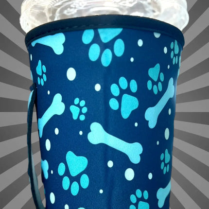 30 OZ Blue Paw Print  Insulated Cup Cover Sleeve Kim's Korner Wholesale