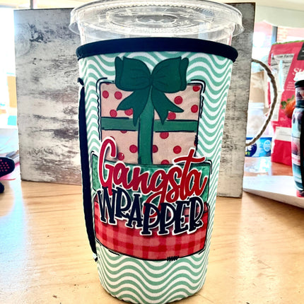 30 OZ Gangsta Wrapper Holiday Insulated Cup Cover Sleeve Kim's Korner Wholesale