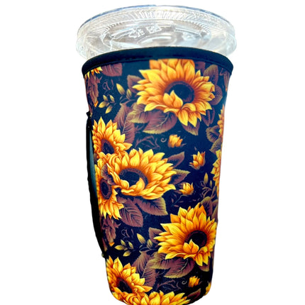 30 OZ NEW Black Sunflower Insulated Cup Cover Sleeve Kim's Korner Wholesale