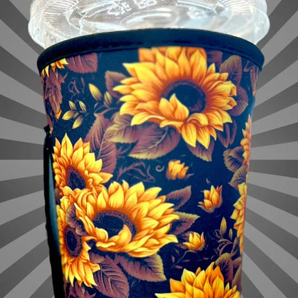 30 OZ NEW Black Sunflower Insulated Cup Cover Sleeve Kim's Korner Wholesale
