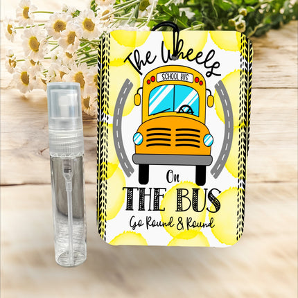 Wheels on the Bus ~ Car Air Freshener Freshie with refresh Spray ~ Choose Your Scent Long Lasting Scent Kim's Korner Wholesale