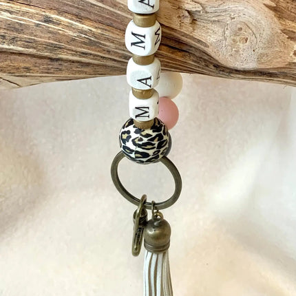 Custom Leopard MAMA Keychain OR Bracelet - Kim's Korner Wholesale