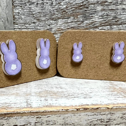 Easter Bunny ~ Acrylic Laser Cut Custom Earrings 2 Sizes