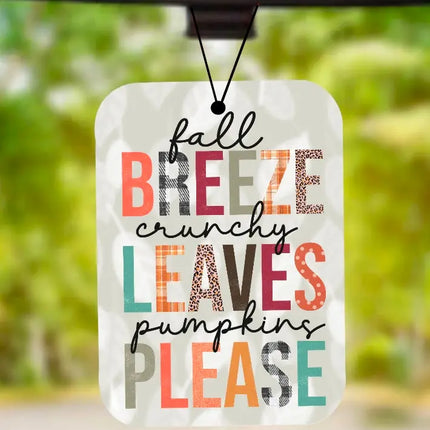 Fall Breeze Pumpkins Please ~ Car Air Freshener Freshie ~ Toasted Pumpkin Spice - Kim's Korner Wholesale