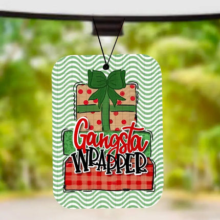 Gangsta Wrapper Christmas ~ Car Air Freshener Freshie ~ Apple Cinnamon - Kim's Korner Wholesale