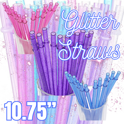 ❤️‍🔥 Glitter Straws are here! 10.75” plastic Individually Wrapped - Kim's Korner Wholesale
