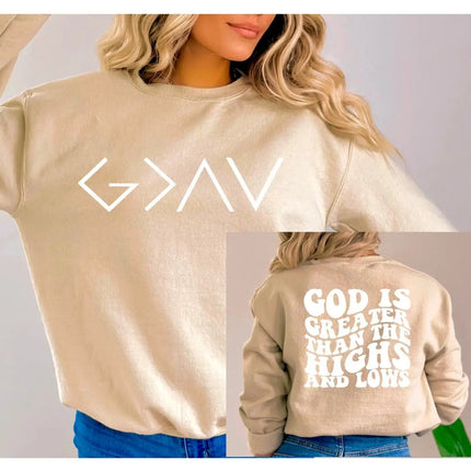 In Stock & So Good! God Is Greater Crewneck Sweatshirt - Kim's Korner Wholesale