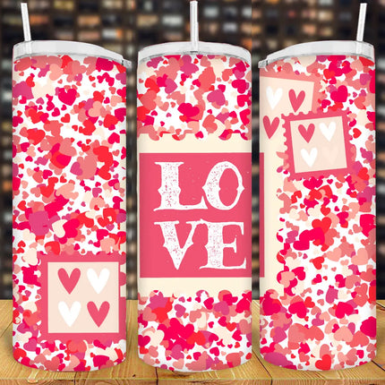 LOVE STAMPS Valentines ~ 20 OZ Tumbler - Kim's Korner Wholesale