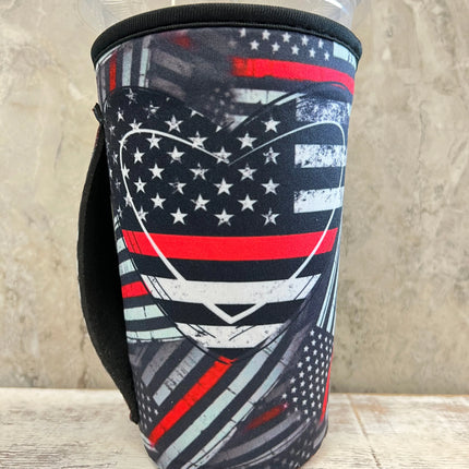 NEW** 20 OZ RED LINE HEART Insulated Cup Cover Kim's Korner Wholesale