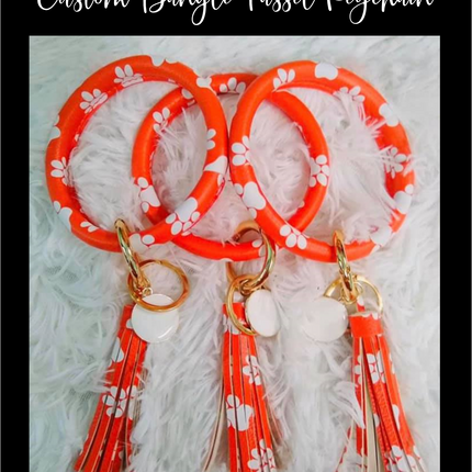 Orange Paw Bangle Tassel Key Bracelet Kim's Korner Wholesale