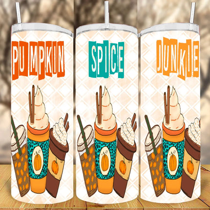 Pumpkin Spice Junkie ~ 20 OZ Tumbler - Kim's Korner Wholesale