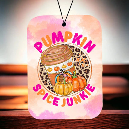 Pumpkin Spice Junkie ~ Car Air Freshener Freshie Kim's Korner Wholesale