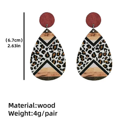 Rich Wood Leopard Accent Earrings ~ these are A+ and *new* Kim's Korner Wholesale
