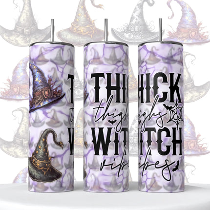 Thick Thighs Witch Vibes ~ 20 OZ Tumbler Kim's Korner Wholesale