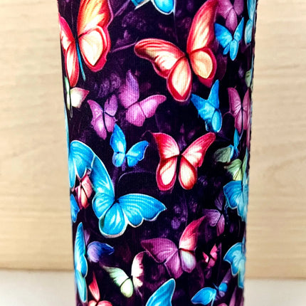 Vibrant Butterflies Print Slim Can Koozie Kim's Korner Wholesale