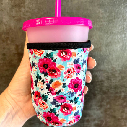 16 OZ Colorful Flowers Cup Cover - Kim's Korner Wholesale