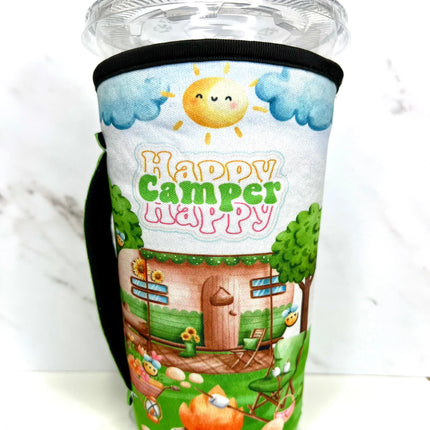 20 OZ Happy Camper Insulated Cup Cover Sleeve - Kim's Korner Wholesale