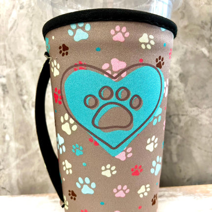 20 OZ Heart Paw Insulated Cup Cover Sleeve - Kim's Korner Wholesale