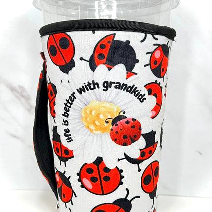 20 OZ Ladybugs Grandkids Grandparent Insulated Cup Cover Sleeve - Kim's Korner Wholesale