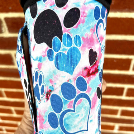 20 OZ Vibrant Paw Print Insulated Cup Cover - Kim's Korner Wholesale