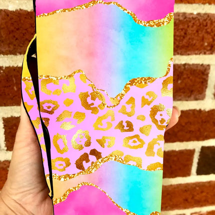 20 OZ Watercolor Leopard Insulated Cup Cover Sleeve - Kim's Korner Wholesale
