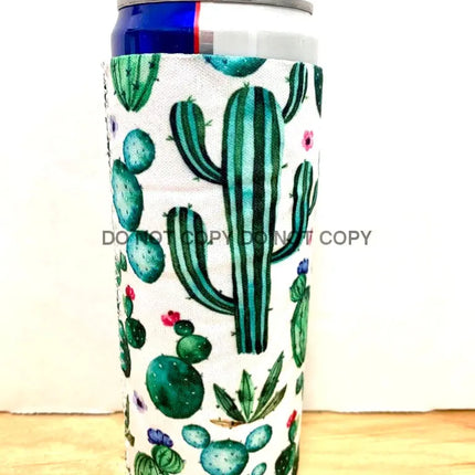 Colorful Cactus Print Slim Can Koozie - Kim's Korner Wholesale