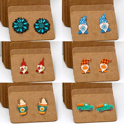 Custom Acrylic Stud Earrings ~ FALL GNOME (pumpkin) - Kim's Korner Wholesale