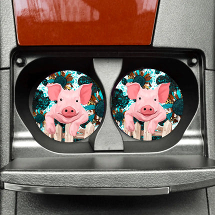 Exclusive Samuel The Pig Neoprene Car Coaster Set - Kim's Korner Wholesale