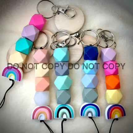 NEW*  * Boho Rainbow Silicone Bead Keychains Kim's Korner Wholesale