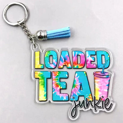 New  Loaded Tea Junkie Acrylic Keychains  in stock! Kim's Korner Wholesale